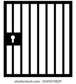 Prisoner Icon. Convict in Glyph Style. Jail Symbol - Vector. Jail Icon. Prison icon vector for your web site design, logo, app, UI. pound symbol. cage sign. Design eps 10