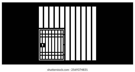 Prisoner Icon. Convict in Glyph Style. Jail Symbol - Vector. Jail Icon. Prison icon vector for your web site design, logo, app, UI. pound symbol. cage sign. Design eps 10