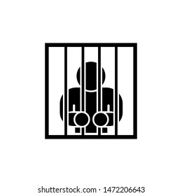 Prisoner Icon. Convict Illustration As A Simple Vector Sign & Trendy Symbol for Design,  Websites, Presentation or Mobile Application.