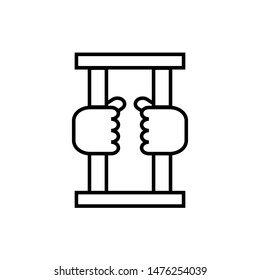 Prisoner Icon. Convict Illustration As A Simple Vector Sign & Trendy Symbol for Design,  Websites, Presentation or Mobile Application.