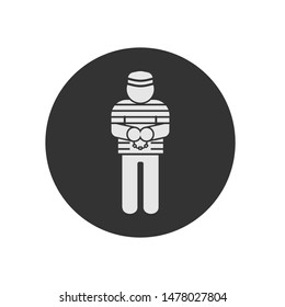 Prisoner Icon. Convict Illustration As A Simple Vector Sign & Trendy Symbol for Design,  Websites, Presentation or Mobile Application.