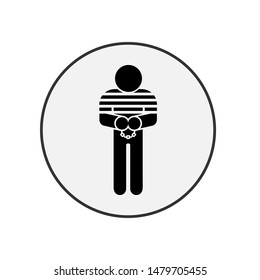 Prisoner Icon. Convict Illustration As A Simple Vector Sign & Trendy Symbol for Design,  Websites, Presentation or Mobile Application.