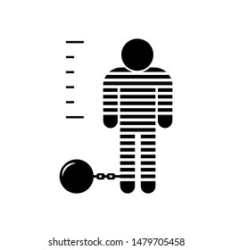 Prisoner Icon. Convict Illustration As A Simple Vector Sign & Trendy Symbol for Design,  Websites, Presentation or Mobile Application.