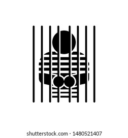 Prisoner Icon. Convict Illustration As A Simple Vector Sign & Trendy Symbol for Design,  Websites, Presentation or Mobile Application.