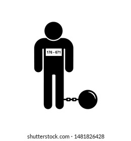 
Prisoner Icon. Convict Illustration As A Simple Vector Sign  Trendy Symbol for Design,  Websites, Presentation or Mobile Application.