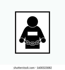 Prisoner Icon. Convict Illustration As A Simple Vector Sign & Trendy Symbol for Design,  Websites, Presentation or Apps Elements. 