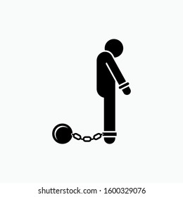 Prisoner Icon. Convict Illustration As A Simple Vector Sign & Trendy Symbol for Design,  Websites, Presentation or Apps Elements. ,