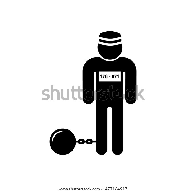 Prisoner Icon Convict Illustration Simple Vector Stock Vector (Royalty ...