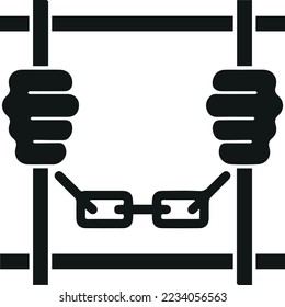 prisoner icon, detainee vector, convict illustration