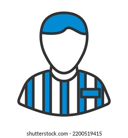 Icono del prisionero. Contorno de negrita editable con diseño de relleno de color. Ilustración vectorial.