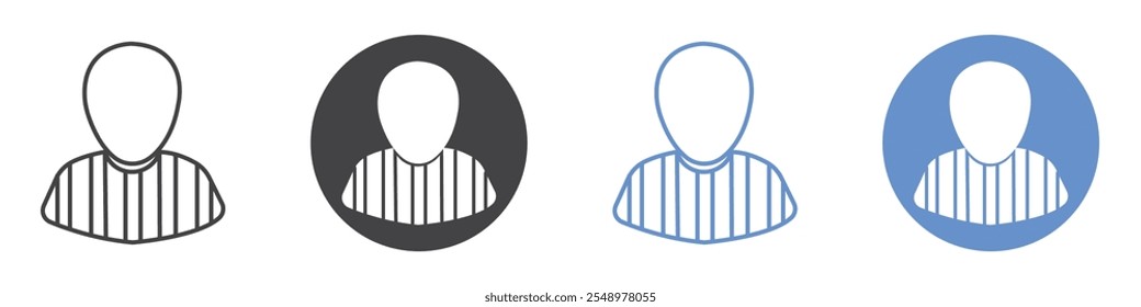 Conjunto de símbolos de línea plana de icono de prisionero.
