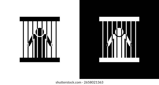 Ícone de prisioneiro de um vetor de estilo plano