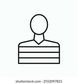 Icono del prisionero. Icono del Vector del estilo de la línea.