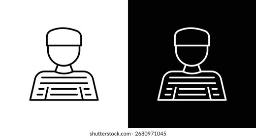 Concepto del símbolo de la línea del icono del prisionero, Ilustración vectorial