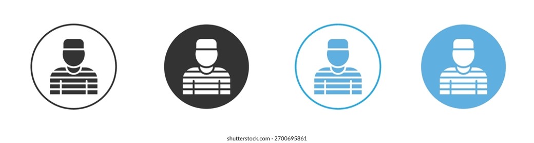 Ícone prisioneiro Modelo de logotipo Conjunto de design