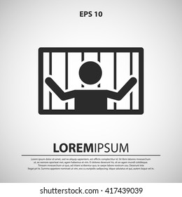 prisoner icon. man in prison vector illustration