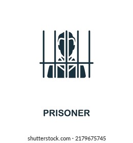 Icono del prisionero. Línea simple monocroma Icono de Crimen para plantillas, diseño web e infografías
