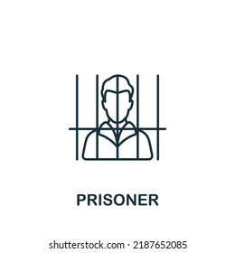 Icono del prisionero. Línea simple monocroma Icono de Crimen para plantillas, diseño web e infografías