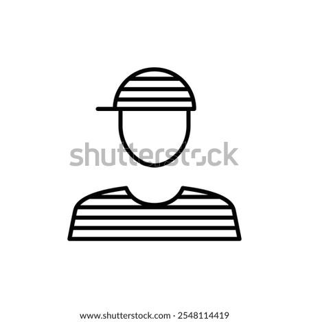 Prisoner icon Outline set in black and white color