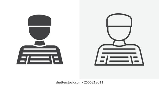 Prisoner icon. outlined vector style.