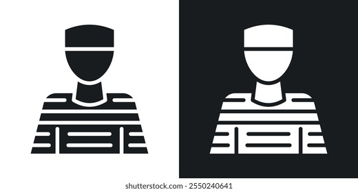 Prisoner icon pack in black color.
