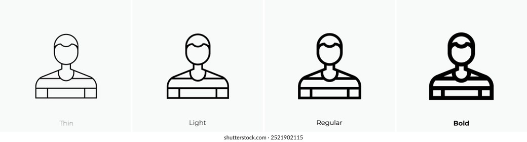 prisoner icon. Thin, Light Regular And Bold style design isolated on white background