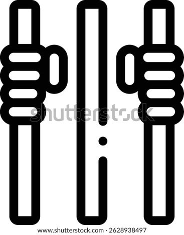 prisoner icon. Thin Linear Style Design Isolated On White Background