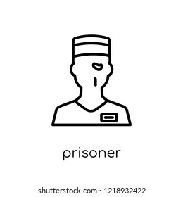 Prisoner icon. Trendy modern flat linear vector Prisoner icon on white background from thin line law and justice collection, editable outline stroke vector illustration