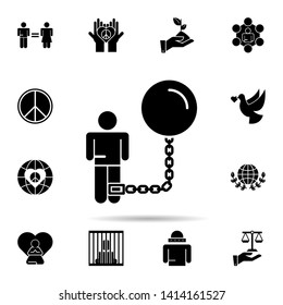 prisoner icon. Universal set of peace and humanrights for website design and development, app development