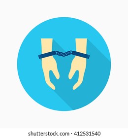 Prisoner icon, Vector flat long shadow design. EPS10