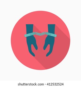 Prisoner icon, Vector flat long shadow design. EPS10