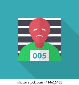 Prisoner icon, Vector flat long shadow design. EPS10