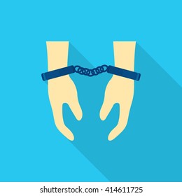 Prisoner icon, Vector flat long shadow design. EPS10