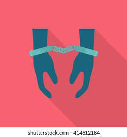 Prisoner icon, Vector flat long shadow design. EPS10