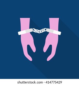 Prisoner icon, Vector flat long shadow design. EPS10
