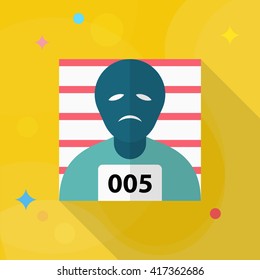 Prisoner icon, Vector flat long shadow design. EPS10