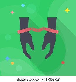 Prisoner icon, Vector flat long shadow design. EPS10