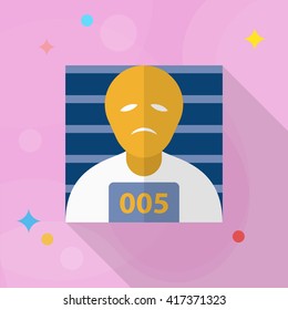 Prisoner icon, Vector flat long shadow design. EPS10