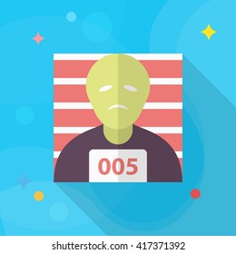 Prisoner icon, Vector flat long shadow design. EPS10