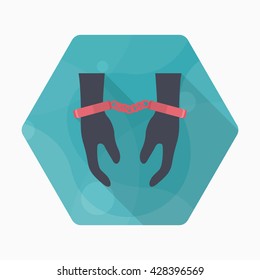 Prisoner icon, Vector flat long shadow design. EPS10