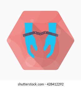 Prisoner icon, Vector flat long shadow design. EPS10