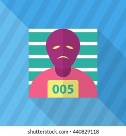 Prisoner icon, Vector flat long shadow design. EPS10
