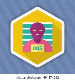 Prisoner icon, Vector flat long shadow design. EPS10