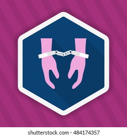 Prisoner icon, Vector flat long shadow design. EPS10