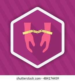 Prisoner icon, Vector flat long shadow design. EPS10