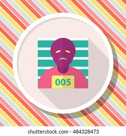 Prisoner icon, Vector flat long shadow design. EPS10