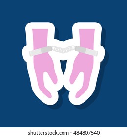 Prisoner icon, Vector flat long shadow design. EPS10