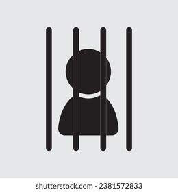 Prisoner icon vector illustration. Punishment symbol.