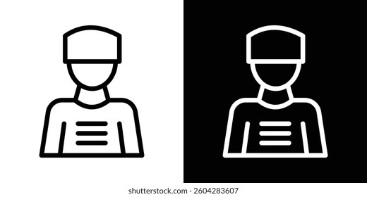 Prisoner icons vectors set in stroke line style.