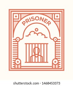 PRISONER AND ILLUSTRATION ICON CONCEPT